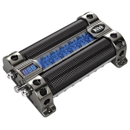 Boss Audio Boss Audio QZ4845 8 Farad Capacitor with Digital Voltage Meter; Black Chrome CAP8